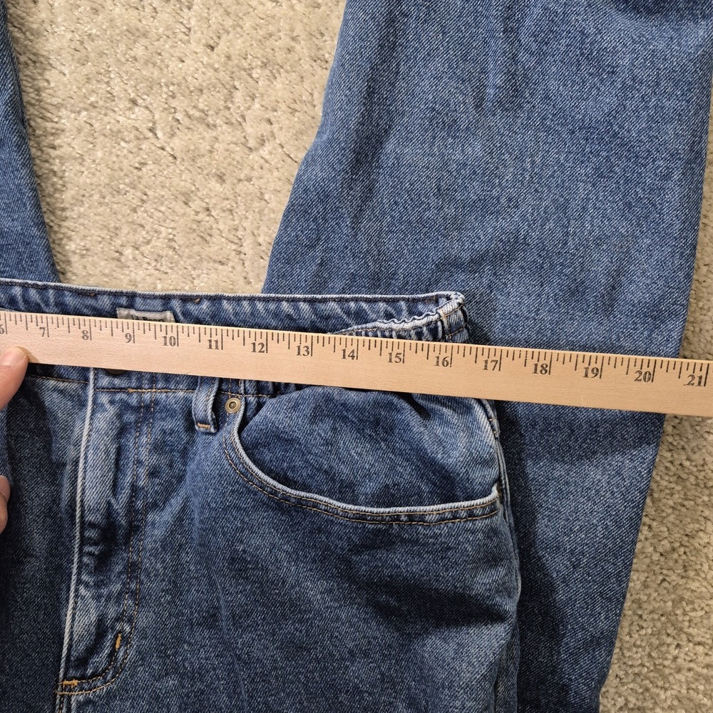 LL Bean Flannel Lined Jeans Womens 12 MT Blue Denim Relaxed Outdoor Work Camp - Picture 6 of 10